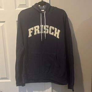 Bella Canvas Dark Blue Hoodie with Frisch White Logo